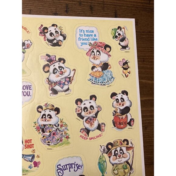 Vintage Mark 1 Panda Bear Sticker Sheet 1983 - Picture 3 of 6